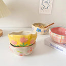 GobekUsa Ceramic Salad Bowl Set - 13.5oz Creative Ins Wind Underglaze Lovely Design