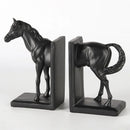 "GobekUsa Dark Horse Stallion Resin Figurine for Home Decor Bookshelf Storage"