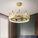 GobekUsa Crown Crystal Chandelier Pendant Light for Bedroom and Living Room Decor