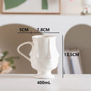GobekUsa Abstract Face Ceramic Coffee Mug Dining Table Teacup Juice Container