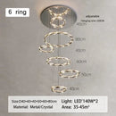 GobekUsa Crystal Ring Chandelier: Modern Dimmable LED Ceiling Fixture
