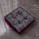 GobekUsa Bohemian Mandala Velvet Floor Cushion for Reading Nook and Party Decor
