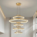 GobekUsa Acrylic Living Room Chandelier Pendant Light Fixture_LED Hanging Lamp