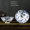 GobekUsa Blue and White Porcelain Hand-Painted Tea Cups - Set of 1