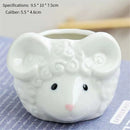 GobekUsa Animal Cartoon Ceramic Flowerpot for Nursery Planting - Cute Rabbit Elephant Sheep Octopus