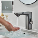 GobekUsa LCD Sensor Basin Faucet Hot Cold Water Mixer Tap Touchless Vanity Faucet