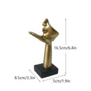 GobekUsa Golden Abstract Mask Statue 16cm Art Figure Thinker for Home Office Decor