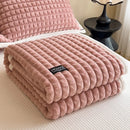 GobekUsa Cozy Flannel Velvet Blanket: All-Season Solid Color Single Queen Quilt
