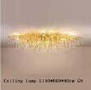GobekUsa Crystal LED Living Room Chandelier, Modern Luxury Water Drop Pendant Lamp