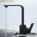 GobekUsa Brass Square Swivel Kitchen Faucet Mixer for Sink