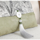 GobekUsa Avocado Green Jungle Plants Patchwork Luxury Lumbar Pillow Cover 30x50cm