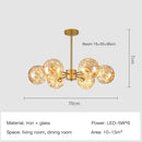 GobekUsa Gold Star Glass Ball Pendant Light: Modern Nordic LED Chandelier for Home Décor