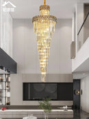 GobekUsa Crystal Chandelier Spiral Staircase Luxury Lighting