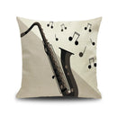 GobekUsa Letter Notes Piano Graphic Print Linen Pillowcase 45x45cm Living Room Decor