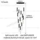 GobekUsa Cylindrical Chandelier: Modern Nordic Indoor Lighting for Living Room, Staircase & Ceiling