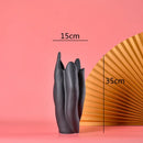 GobekUsa Black Texture Ceramic Vase Irregular Crafts Flower Arrangement Home Decoration