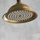 GobekUsa Antique Brass Bath Rainfall Shower Head - 8 inch Solid Brass Handheld Shower