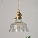 GobekUsa Clear Glass LED Pendant Lights with Copper Knob Switch for Dining Room