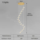 GobekUsa Golden Butterfly LED Chandelier: Modern Nordic Stylish Interior Lighting for Living Room, Bedroom & Kitchen.