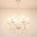 GobekUsa Black White Metal Chandelier with Crystal Pendants for Elegant Home Lighting
