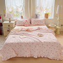 GobekUsa Korean Cotton Patchwork Quilt with Lace and Ruffle for Summer