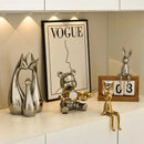 GobekUsa Gold Rabbit Ceramic Ornaments for Home & Office Decor