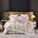 GobekUsa Lace Silk Cotton Luxury French Wedding Bedding Set for Chic Princess Bedrooms