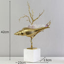 GobekUsa Golden Conch Metal Sculpture Decorative Figurine Artwork for Modern Home Decor