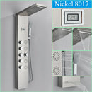 GobekUsa Black Shower Panel Column Wall Mount Rainfall Waterfall Faucet Hot Cold Mixer Tap