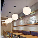 Modern White Globe Glass Pendant Light in Gold, Black, or Silver