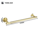 GobekUsa Brushed Gold Bathroom Set: Towel Bar, Toilet Paper Holder, Hook - Wall Mount Kit