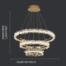 GobekUsa Crystal Gold Ring LED Chandelier for Home Decoration Luxurious Living Room Dining Bedroom