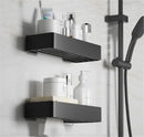 GobekUsa Black Aluminum Bathroom Corner Shelf Wall Mounted Storage Holder