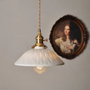 GobekUsa Copper Ceramic LED Pendant Lights Walnut Wood Hang Lamp