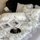 GobekUsa Eucalyptus Fiber Flowers Bedding Set: Duvet Cover, Bed Sheet, Pillowcase - 4Pcs