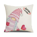 GobekUsa Cartoon Cat Linen Pillowcase 45x45cm Couple Love Cushion Covers for Living Room