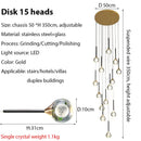 GobekUsa Gold Crystal Raindrop Chandelier for Staircase Foyer