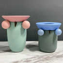 GobekUsa Geometric Ball Ceramic Vase Hand-made Home Decor