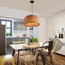 Handwoven Bamboo Wicker Pendant Light in Beige