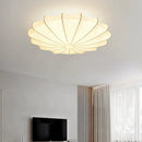 GobekUsa Cream Silk LED Ceiling Lamp for Living Room Bedroom, Nordic Minimalist Style