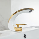 GobekUsa Gold White Bathroom Basin Faucet Cold Hot Water Mixer Sink Tap