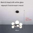 GobekUsa Glass Ball LED Chandelier: Modern Nordic Style for Living, Dining, Kitchen, Study