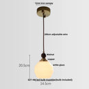 GobekUsa Amber Glass LED Pendant Light - Modern Nordic Design with Iron Base