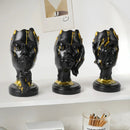 GobekUsa Abstract Face Mask Silence Gold Resin Statue Home Decor Figurine