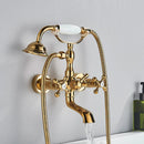 GobekUsa Golden Black Bathtub Faucet with Hand Shower and Rotate Spout