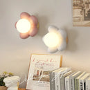 GobekUsa Kids Flower Resin Wall Lamp LED G9 Bulb White Pink Creative Bedroom Decor