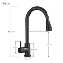 GobekUsa Black Pull Out Kitchen Sink Faucet - Deck Mounted Stream Sprayer Kitchen Mixer Tap