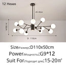GobekUsa Glass Ball Modern Branch Chandelier - Magic Bean Design for Living Room