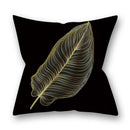 45x45cm Golden Leaves Pillow Cases by GobekUsa - Nordic Ins Black Sofa Decor