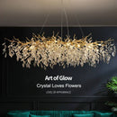 GobekUsa Golden Branch Ceiling Chandelier with LED Crystal Lights